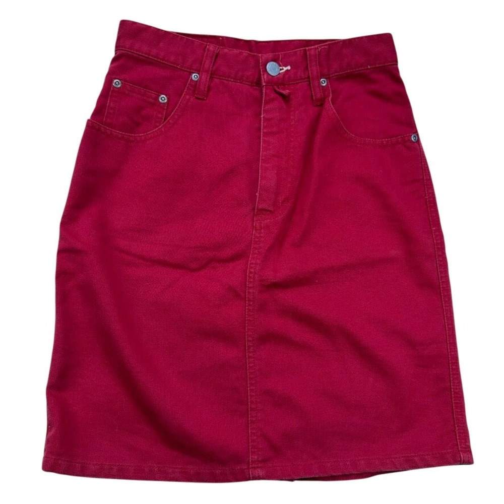 Vintage Esprit Red Corduroy Mini Skirt High Waisted Size 3/4‎ 25 Waist